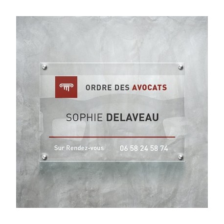 Plaque Professionnelle Plexiglas transparent